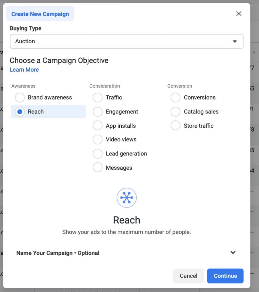 facebook ad objectives